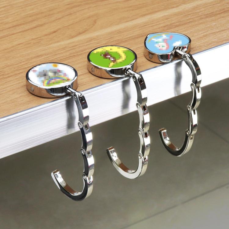 5 PCS Round Folding Hook Bag Hanger, Length:10.1cm, Random Color Delivery, Bag Hanger