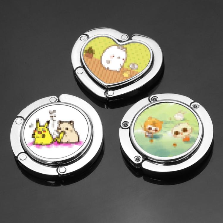 5 PCS Round Folding Hook Bag Hanger, Length:10.1cm, Random Color Delivery, Bag Hanger