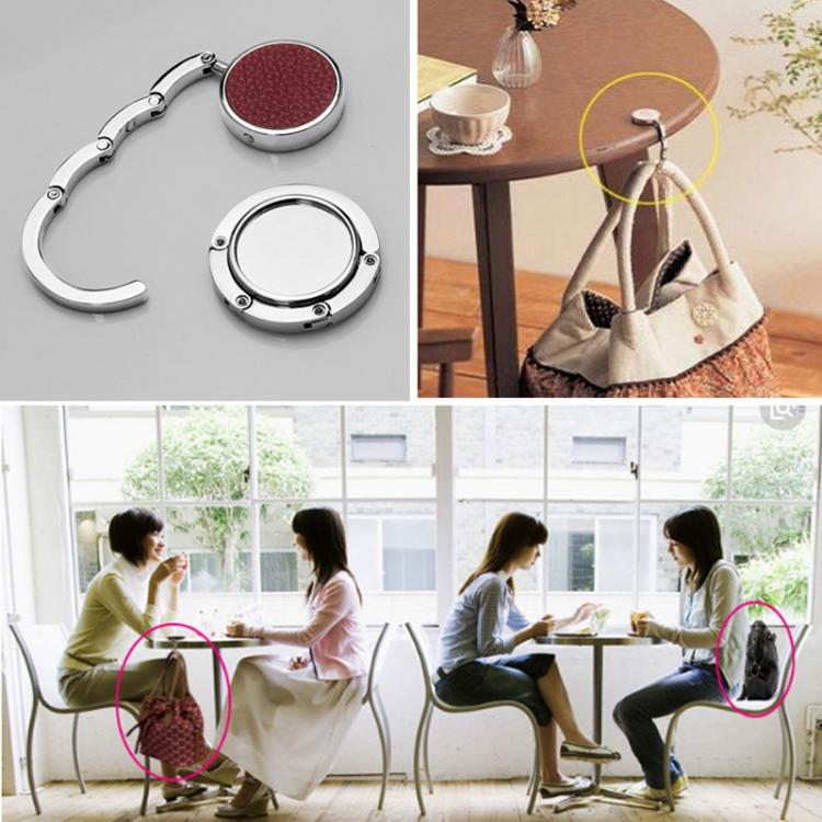 5 PCS Round Folding Hook Bag Hanger, Length:10.1cm, Random Color Delivery, Bag Hanger