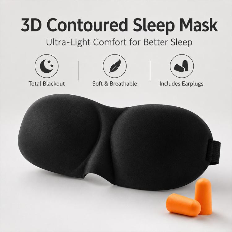 3D Portable Shading Sleep Rest Aid Cover Eye Patch Sleeping Mask Female Cute Eye Mask