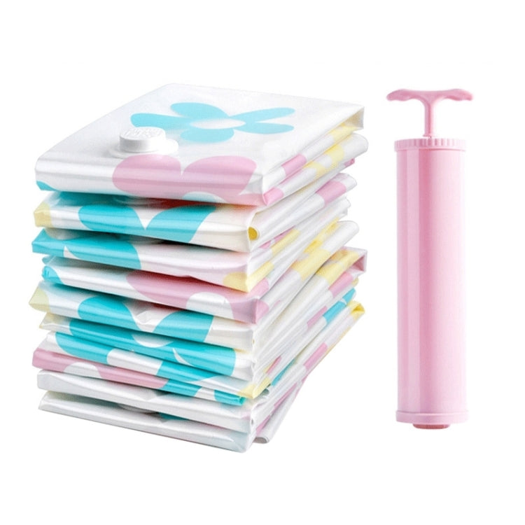 11 PCS Space Saving Sunflowers Pattern Vacuum Storage Bag, Thinken Quilts Clothing Vacuum Seal Storage Bag with a Hand Pump, Including: 3 PCS 80*100 cm,2 PCS 60*80 cm, 3 PCS 50*70 cm, 2 PCS 40*60 cm