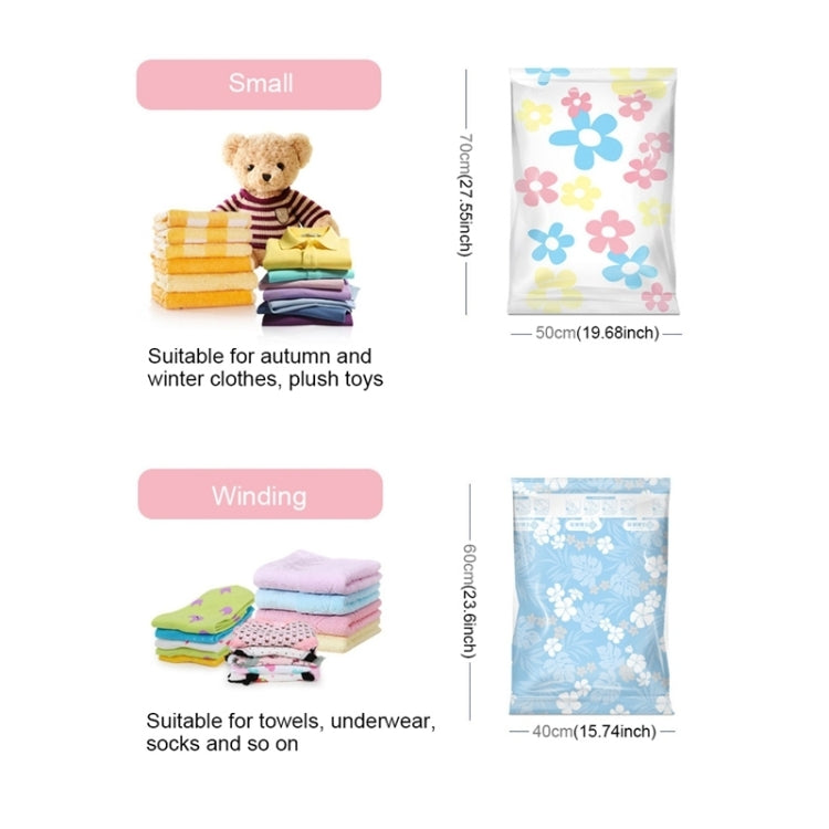 11 PCS Space Saving Sunflowers Pattern Vacuum Storage Bag, Thinken Quilts Clothing Vacuum Seal Storage Bag with a Hand Pump, Including: 3 PCS 80*100 cm,2 PCS 60*80 cm, 3 PCS 50*70 cm, 2 PCS 40*60 cm