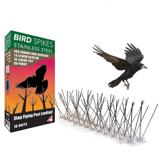 Juego de 5 repelentes de aves de 50 cm con clavos de acero inoxidable y pinchos para pájaros SK411, 5 unidades