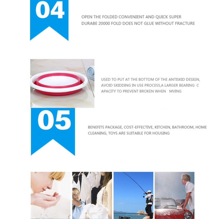 Home Portable Environmental Silicone Travel Folding Wash Basin, Size: M, Size: M