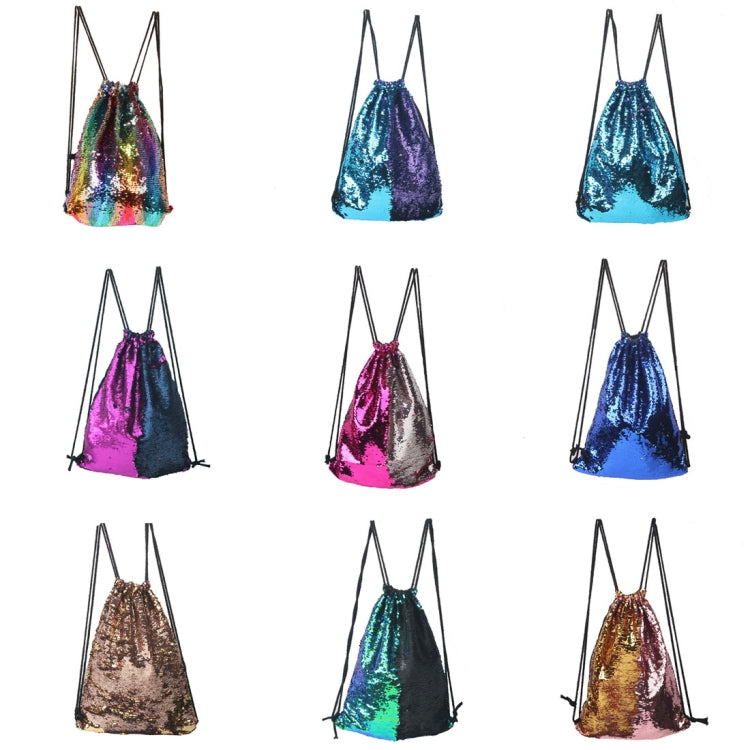 Mermaid Glittering Sequin Drawstring Sports Backpack Shoulder Bag