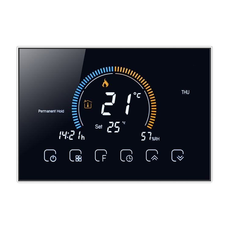 BHT-8000-GA Control Water Heating Energy-saving and Environmentally-friendly Smart Home Negative Display LCD Screen Round Room Thermostat without WiFi