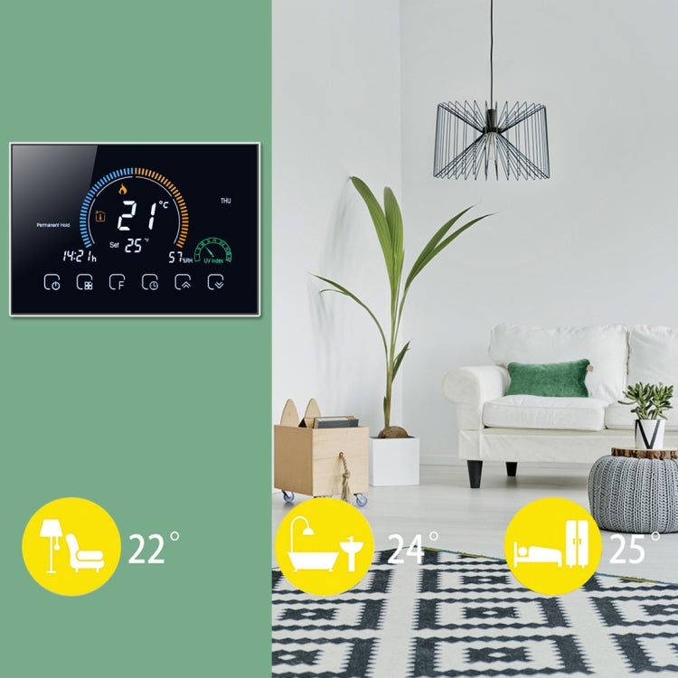 BHT-8000-GA Control Water Heating Energy-saving and Environmentally-friendly Smart Home Negative Display LCD Screen Round Room Thermostat without WiFi