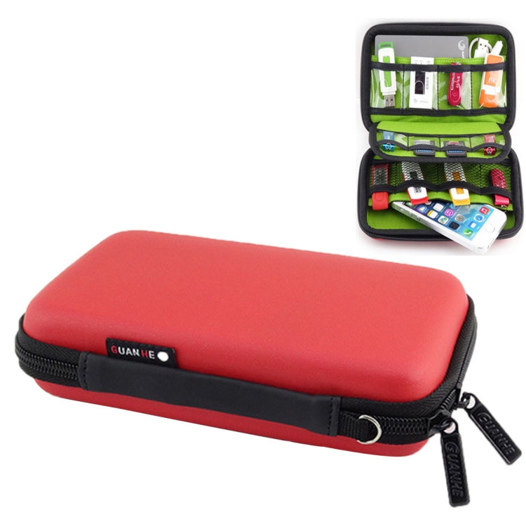 Sac de rangement portable multifonction en EVA pour téléphone, batterie externe, clé USB, disque SD, console PSP. Dimensions intérieures : 16,5 x 9,5 x 3,8 cm.