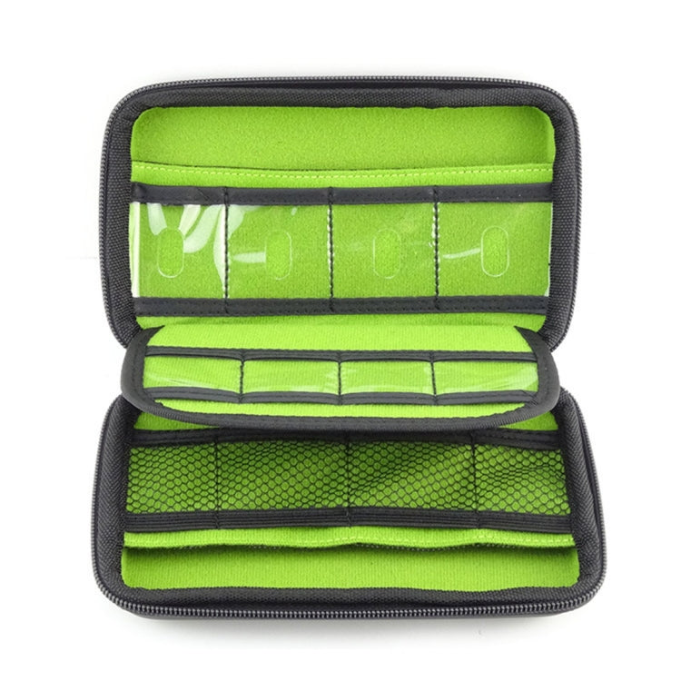 Sac de rangement portable multifonction en EVA pour téléphone, batterie externe, clé USB, disque SD, console PSP. Dimensions intérieures : 16,5 x 9,5 x 3,8 cm.