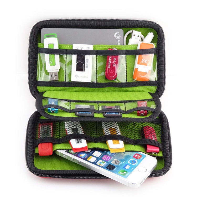 Sac de rangement portable multifonction en EVA pour téléphone, batterie externe, clé USB, disque SD, console PSP. Dimensions intérieures : 16,5 x 9,5 x 3,8 cm.