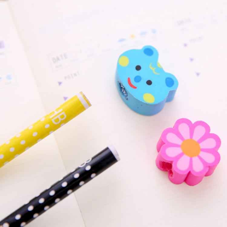 10pcs Creative Stationery Cartoon Animals Series Wooden HB Pencil with Eraser Children Pencils For Kids School Office Supply, Random Color Delivery
