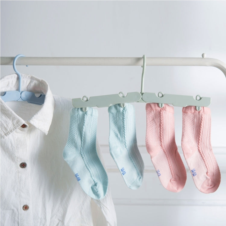 Foldable Clothes Hanger Drying Rack with 4 Hidden Clips for Home / Travel, Random Color Delivery, Foldable Clothes Hanger