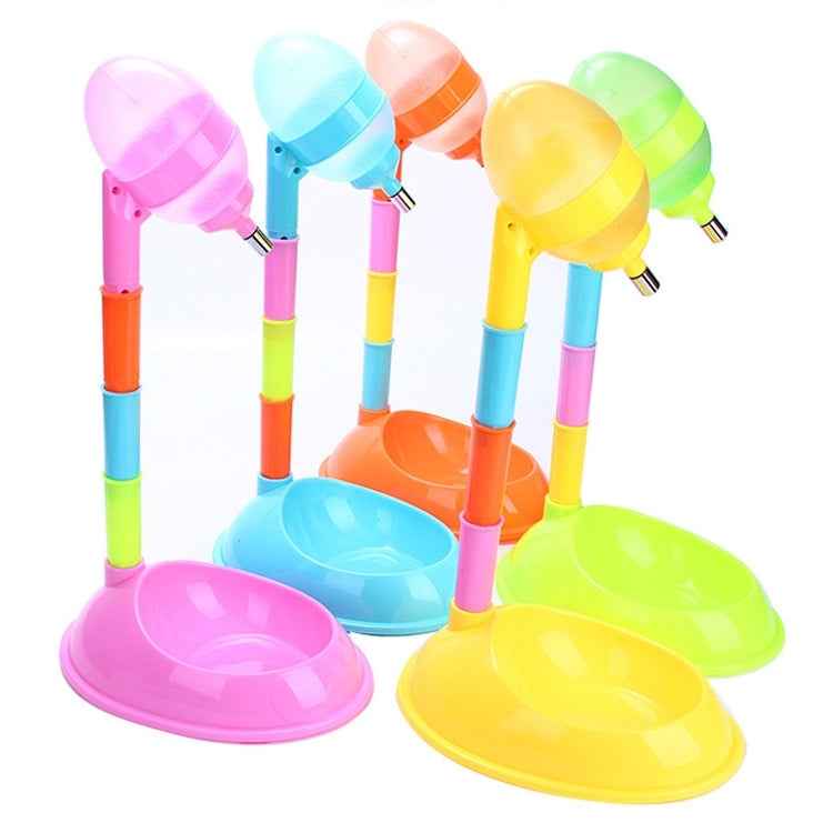 Pet Supplies Pet Dog Cat 2 in 1 Automatic Feeding & Watering Vertical Adjustable Rod Pet Water Food Feeder,Capacity: 600ML