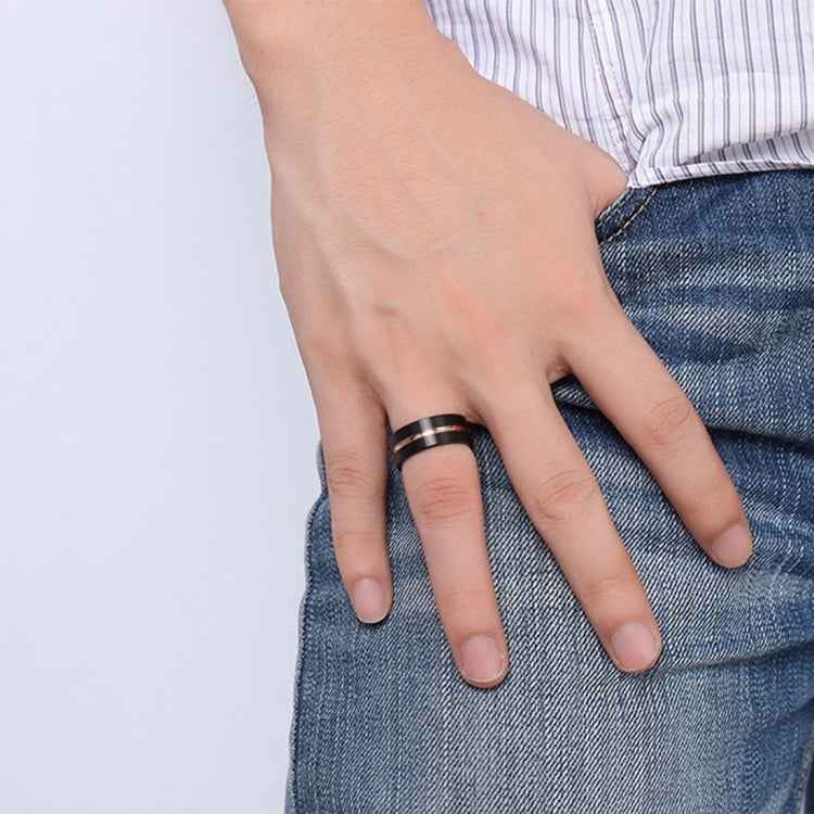 Europe and America Style Men Classic Ring Pure Tungsten Carbide Hand-brushed Rose Gold Plating Ring, Size: 7 Diameter: 17.4mm, Perimeter: 55mm