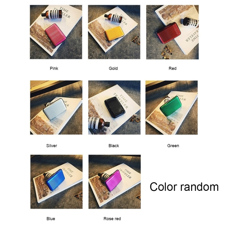 Estuche para tarjetas bancarias antimagnético de aleación de aluminio y resina ABS de alta calidad, con colores aleatorios.