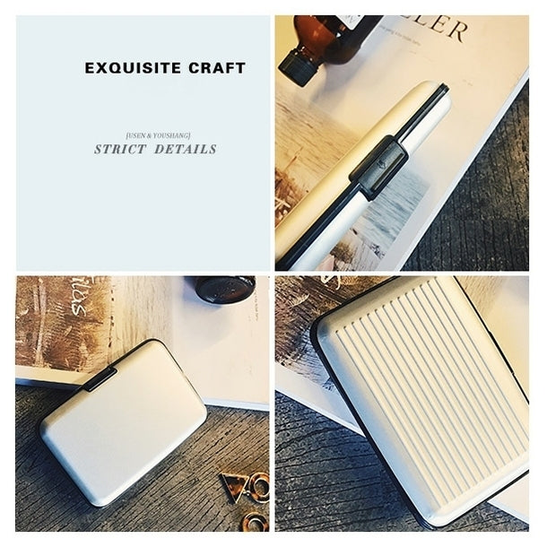 Estuche para tarjetas bancarias antimagnético de aleación de aluminio y resina ABS de alta calidad, con colores aleatorios.