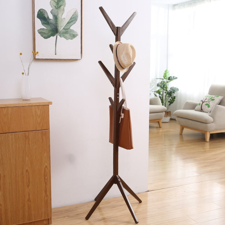Creative Tree-shaped Solid Wood Floor Hatstand Clothes Hanging Rack,Size: 175x45x45cm, 175x45x45cm (Dark Coffee), 175x45x45cm (White), 175x45x45cm (Wood)