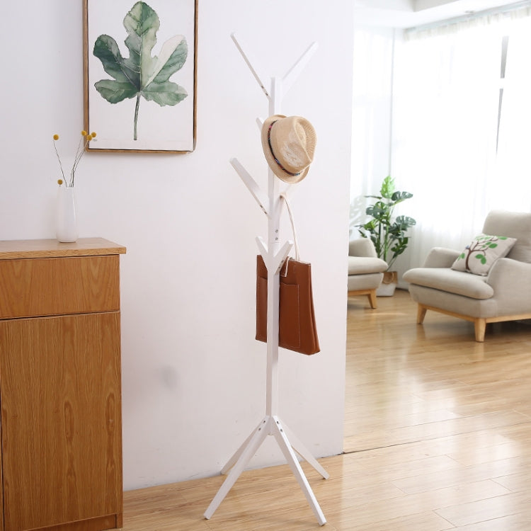 Creative Tree-shaped Solid Wood Floor Hatstand Clothes Hanging Rack,Size: 175x45x45cm, 175x45x45cm (Dark Coffee), 175x45x45cm (White), 175x45x45cm (Wood)