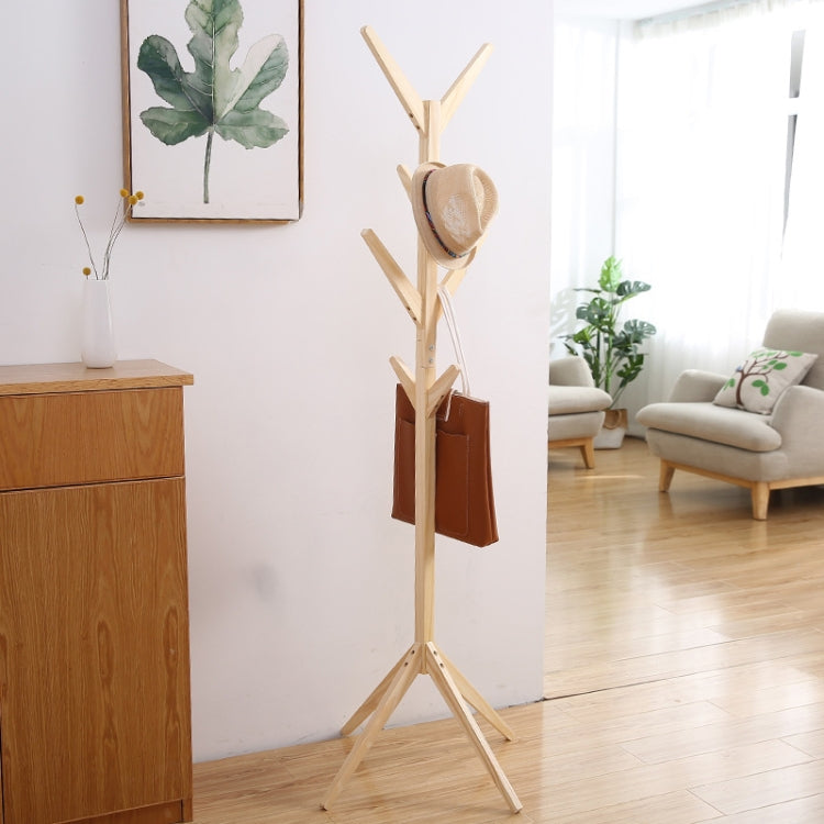 Creative Tree-shaped Solid Wood Floor Hatstand Clothes Hanging Rack,Size: 175x45x45cm, 175x45x45cm (Dark Coffee), 175x45x45cm (White), 175x45x45cm (Wood)
