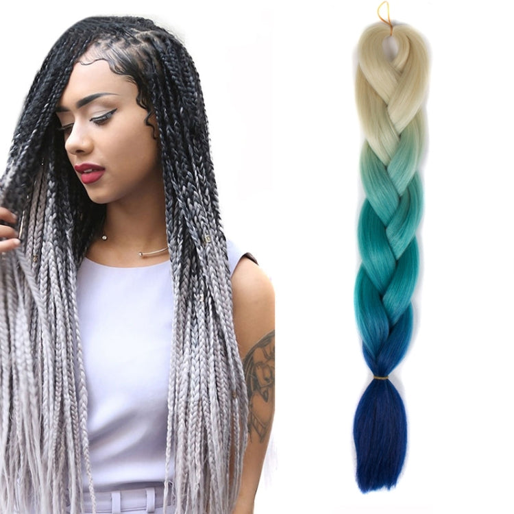 Fashion Color Gradient Individual Braid Wigs Chemical Fiber Big Braids, Length: 60cm(18Navy Blue+Sky Blue), 01, 02, 03, 06, 08, 15, 16, 17, 18, 26, 27, 28, 29, 54, 59