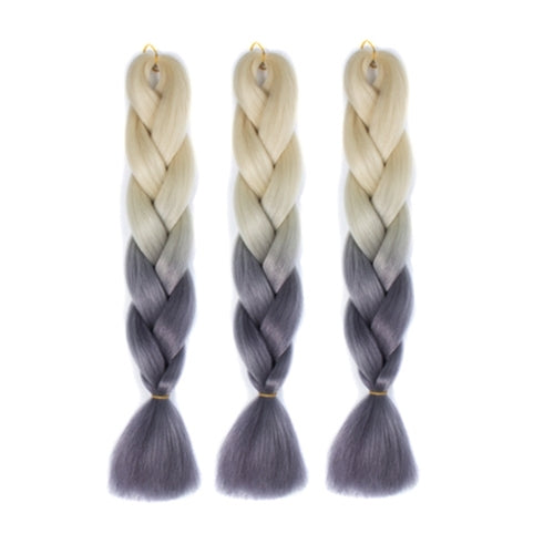 Fashion Color Gradient Individual Braid Wigs Chemical Fiber Big Braids, Random Color Delivery, Length: 60cm, Random Color Delivery