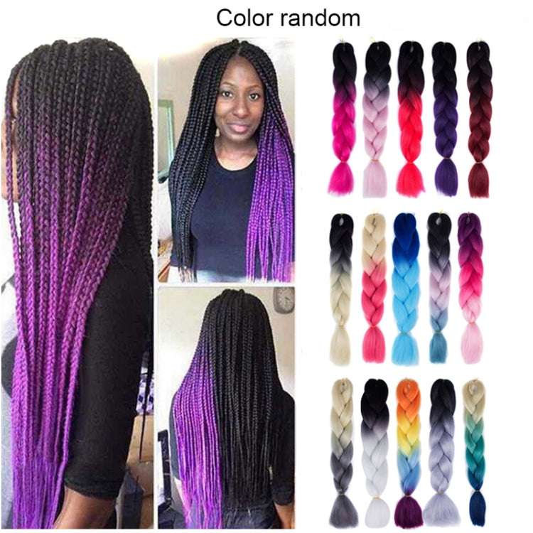 Fashion Color Gradient Individual Braid Wigs Chemical Fiber Big Braids, Random Color Delivery, Length: 60cm, Random Color Delivery