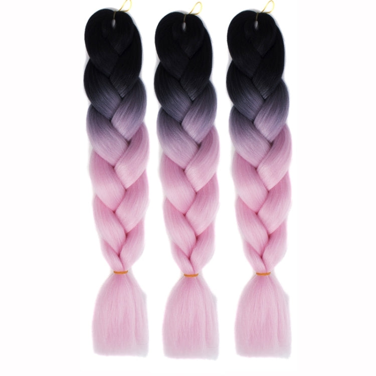 Fashion Color Gradient Individual Braid Wigs Chemical Fiber Big Braids, Random Color Delivery, Length: 60cm, Random Color Delivery