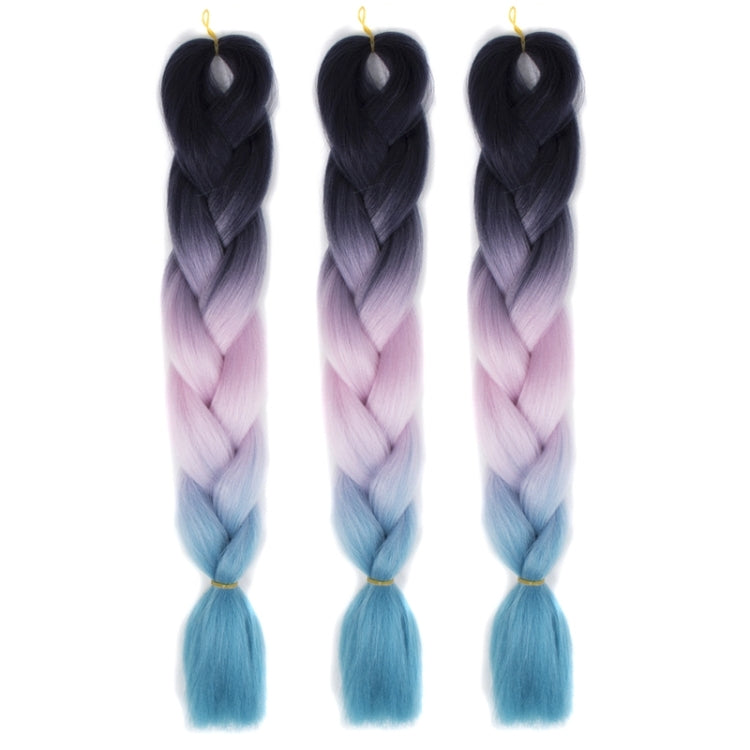 Fashion Color Gradient Individual Braid Wigs Chemical Fiber Big Braids, Random Color Delivery, Length: 60cm, Random Color Delivery