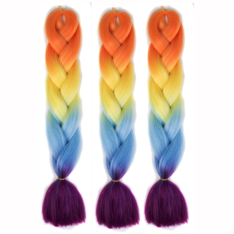 Fashion Color Gradient Individual Braid Wigs Chemical Fiber Big Braids, Random Color Delivery, Length: 60cm, Random Color Delivery