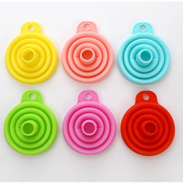 Mini entonnoir télescopique pliable en silicone, couleur aléatoire, entonnoir en silicone