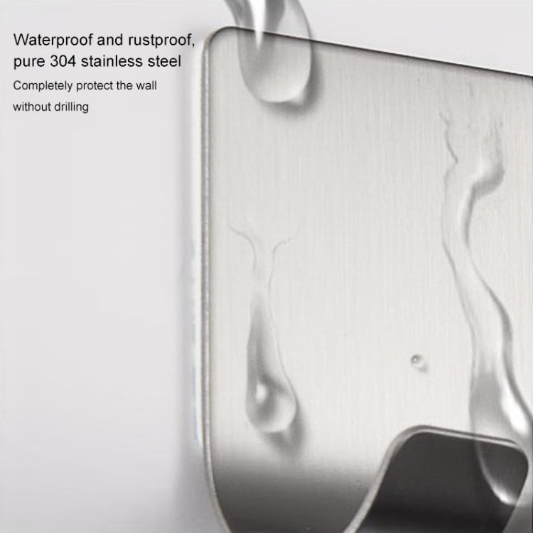 Stainless Steel Plug Power Cord Hook Bathroom Non-perforated Storage Rack, Size: 61x45mm, Stainless Steel Plug Power Cord Hook