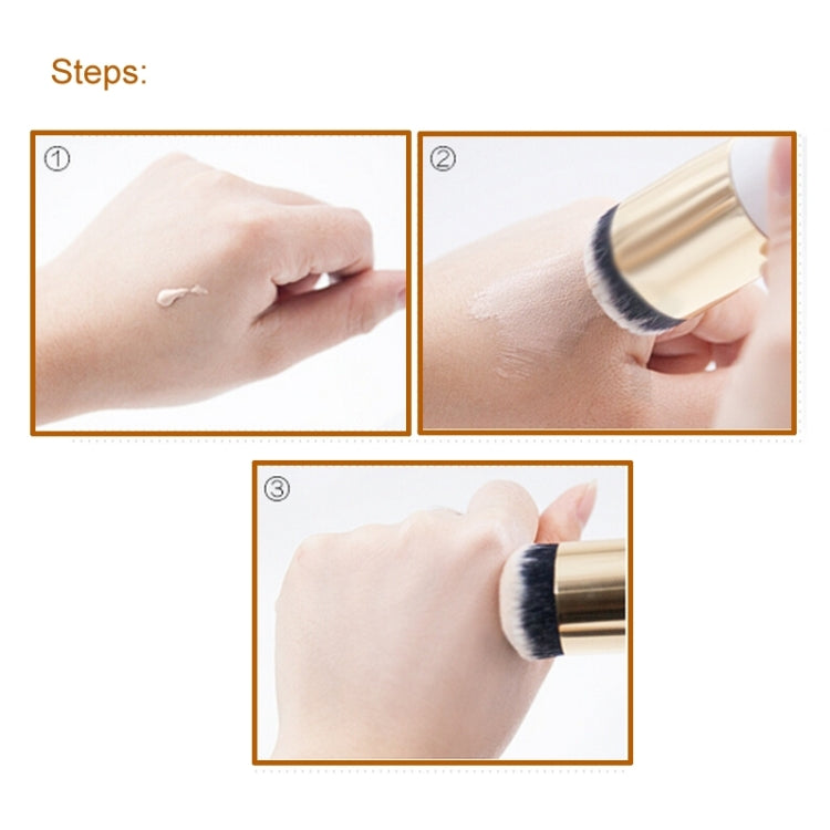 Short Wooden Handle Large Round Head Buffer Foundation Powder Makeup Brushes Plump Round Brush Makeup BB Cream Tools, Large Round Head Pink