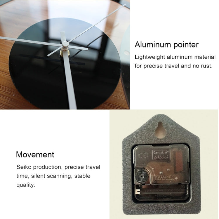 TM011 A Round Wooden Dial Transparent Acrylic Mute Wall Clock