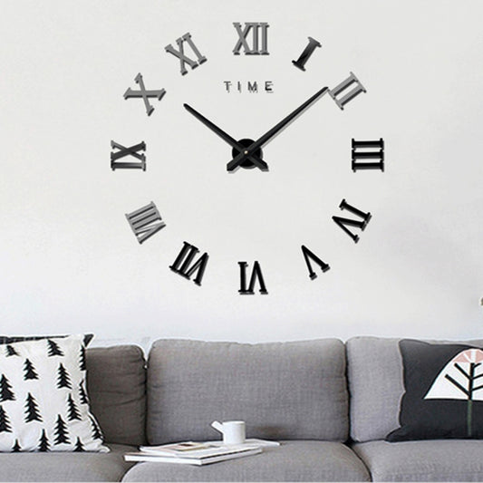 Horloge murale silencieuse sans cadre avec chiffres romains, décoration pour chambre à coucher, dimensions : 100 x 100 cm, M011 (noir), M011 (doré), M011 (argenté)