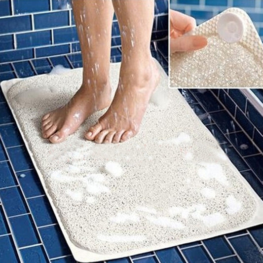 Alfombra rectangular para bañera, antideslizante, de PVC, resistente al moho y a las manchas, para el hogar, tamaño: 70 x 40 cm (blanca).