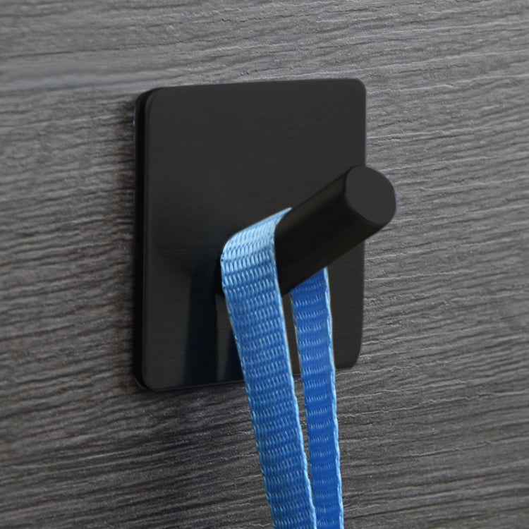 Porte-manteau de salle de bain non perforé en acier inoxydable avec crochet oblique noir