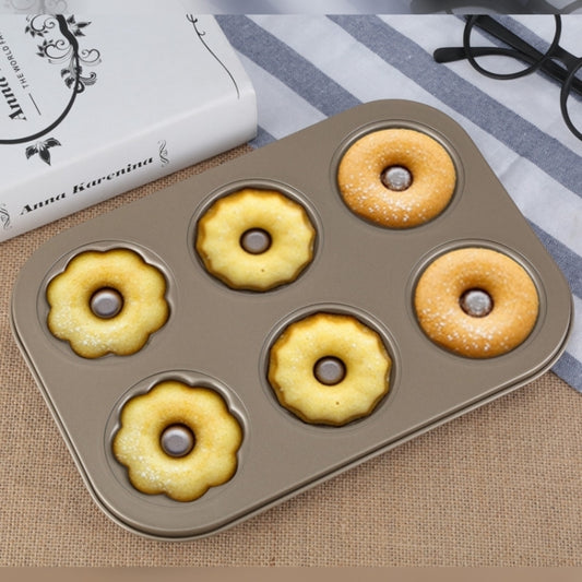 Moule à biscuits et beignets à 3 fleurs, doré, 6 tasses, pour pâtisserie, ustensiles de cuisine, 3 fleurs