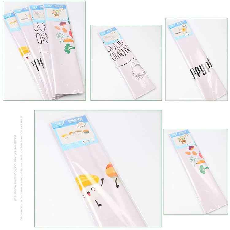 5 PCS Fruit Vegetable Pattern Household Kitchen Self-adhesive High Temperature Resistance Oil Resistant Wall Stickers Size: 60x90cm, Fruit Vegetable Pattern