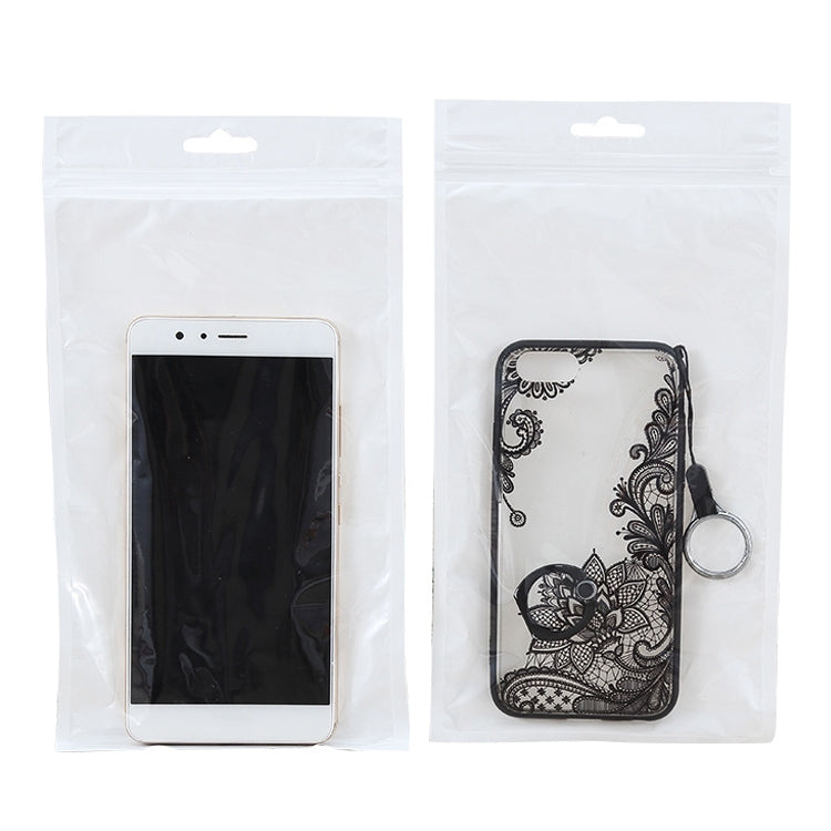 100 PCS 9cm x 16cm Hang Hole Clear Front White Pearl Jewelry Zip Lock Packaging Bag, Custom Printing and Size are welcome, 9*16cm