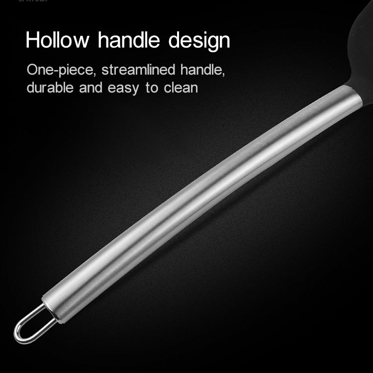 kn605 Stainless Steel Handle Silicone Slice High Temperature Resistance Cooking Slice, Black, Grey, Red