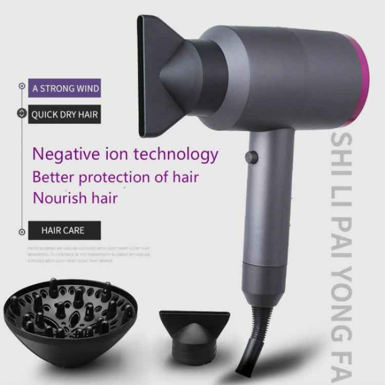 Household High-power Silent Blow Dryer,Constant Temperature Hot and Cold Negative Ion Hair Drier, EU Plug