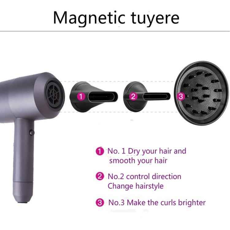 Household High-power Silent Blow Dryer,Constant Temperature Hot and Cold Negative Ion Hair Drier, EU Plug