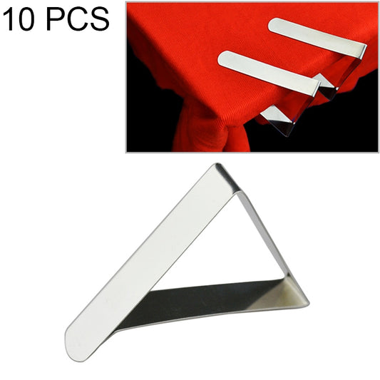 Lot de 10 pinces à nappe réglables en acier inoxydable, support triangulaire