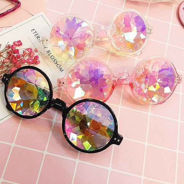 EDM Concert Party Pub Kaleidoscope Effect Dual Side Pebble Adult Glasses