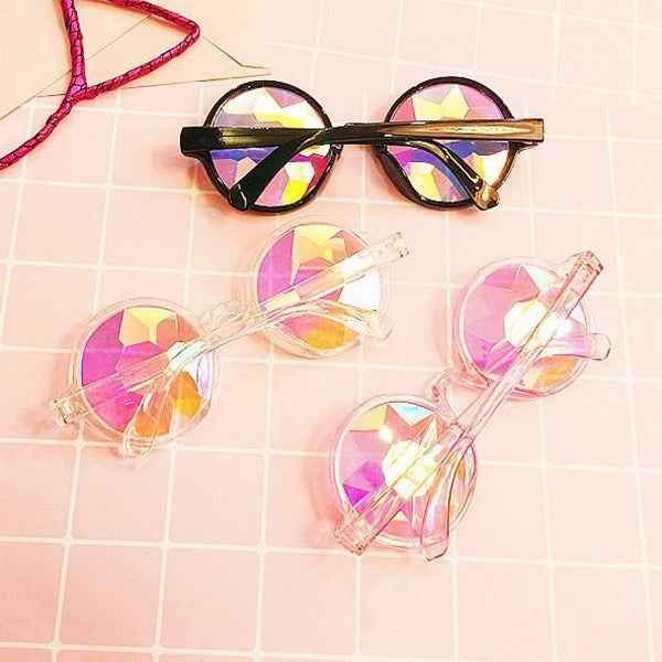 EDM Concert Party Pub Kaleidoscope Effect Dual Side Pebble Adult Glasses