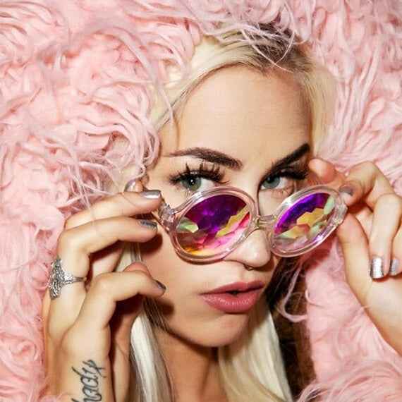 EDM Concert Party Pub Kaleidoscope Effect Dual Side Pebble Adult Glasses