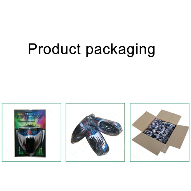 Masque d'Halloween FG-MA-023 à commande vocale, masque de cosplay à lumière froide LED, FG-MA-023