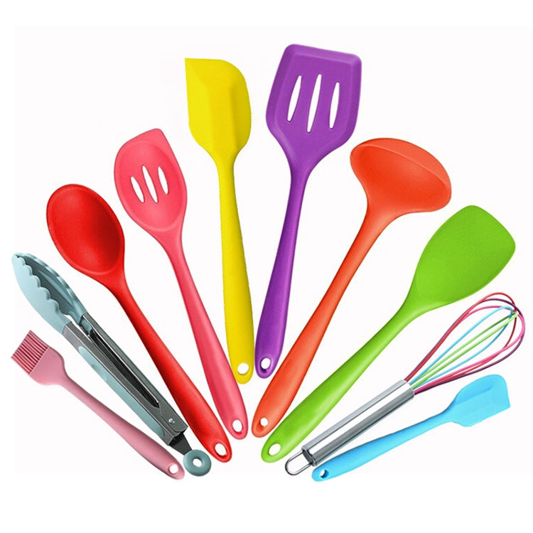 kn607 10 in 1 Colorful Silicone Kitchen Tools Set, kn607