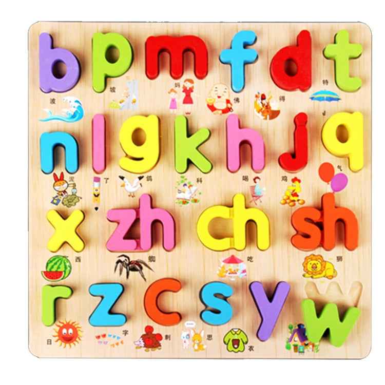 Baby Kids Wooden Puzzles Toys Educational Jigsaw Board Puzzle Toys Cognitive Plate(0-9 Arabic Numerals), 26 Minuscules Style, vowel Style, 0~19 numbers Style, 26 majuscule Style, 0~9 numbers Style