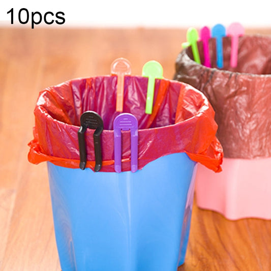 Lot de 10 pinces universelles pour sacs poubelles, pinces antidérapantes, couleur aléatoire